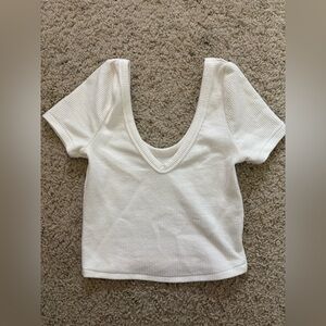 PacSun White Ribbed Knit Top